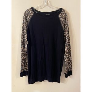 Chic Leopard Print‎ Trim Top
